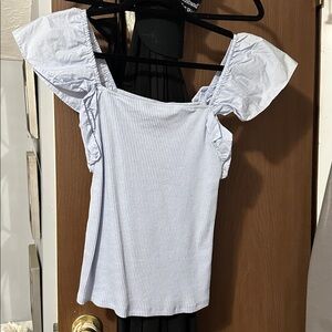 A New Day Light Blue Ribbed Top